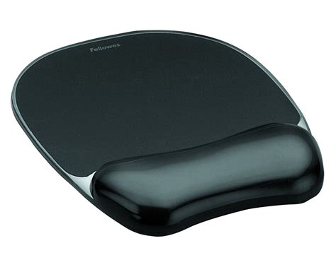 Fellowes Crystals Gel Mouse Mat With Wrist Support Black Uk