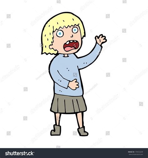 Cartoon Stressed Out Woman Royalty Free Stock Photo 170553239
