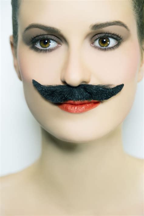 Woman Portraiture Beaty Movember Moustache Fashion Portraiture