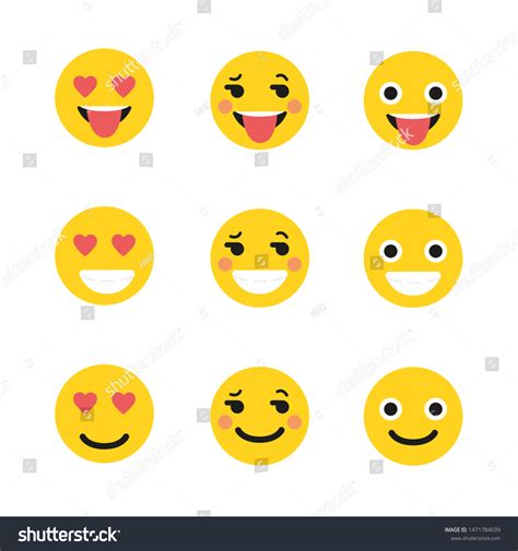 set emoticons set emoji isolated vector stock vector royalty free 1471784039 shutterstock