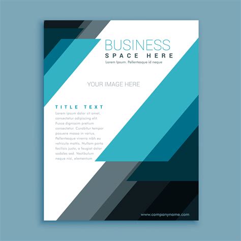 Blue Abstract Business Flyer Brochure Design Template In Geometr