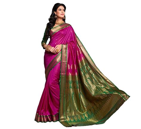 Pink Saree Buy Bangalore Silk Pink Saree Online At Best Price