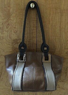 Tignanello Brown Tan Two Tone Leather Purse Shoulder Bag Ebay