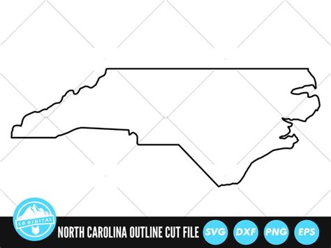 North Carolina Outline Svg Files North Carolina Cut Files Etsy