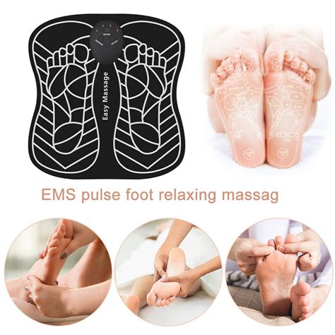 electric ems foot massager leg reshaping pad feet muscle stimulator mat stock relax 6 modes 66％以上節約