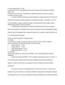 La norme française nf z 11. exemples de modèles: Norme Afnor Lettre