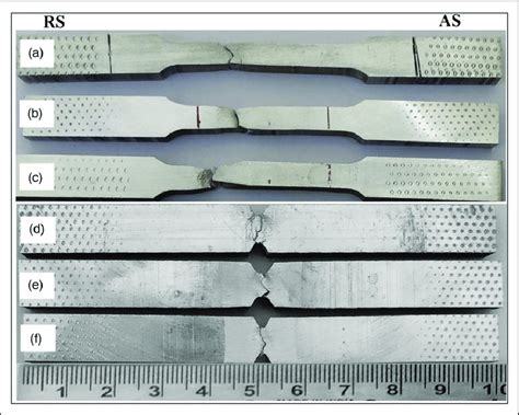 Fractured Transverse Tensile Samples Of A BM B Weld Without