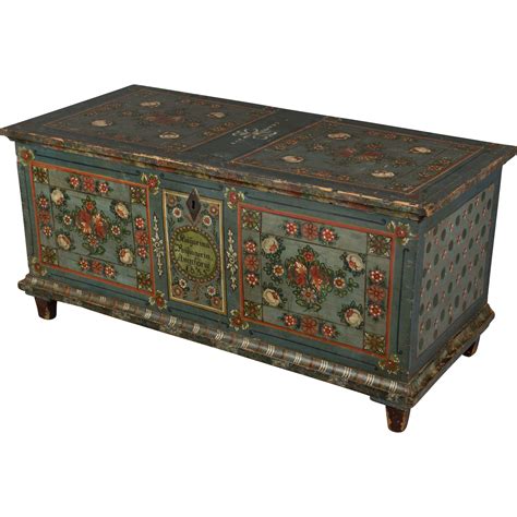 19th c. Bavarian Painted Chest | Painted furniture, Painted chest ...