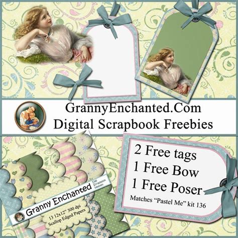 Granny Enchanteds Blog Free Digital Scrapbook Tags Bow And Poser