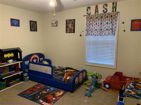 Includes wall art, superhero figures, bedding sets, shower curtains and more. Superhero Bedroom | Superhero bedroom, Home decor, Toddler bed