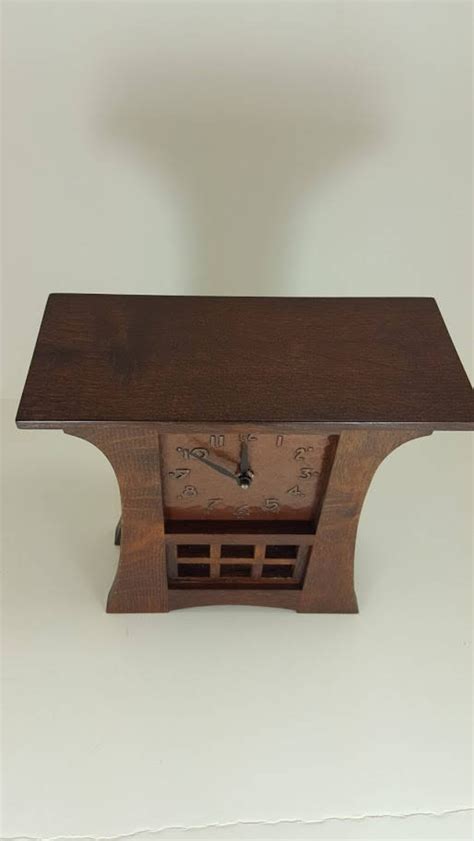 Mission Craftsman Style Arts Crafts Shelf Mantel Clock Hand Etsy