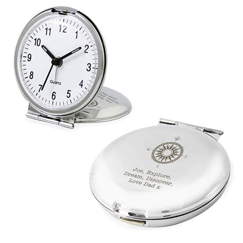 Compass Design Personalised Travel Clock By Hope And