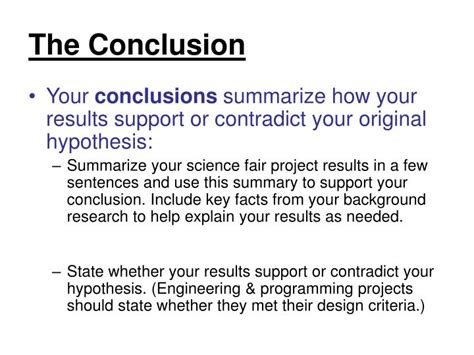 Conclusion Examples For Science Project