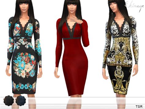 The Sims Resource Lace Detail Dress By Ekinege • Sims 4 Downloads