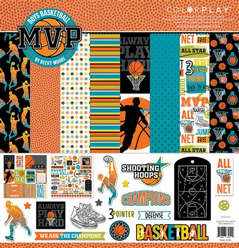 Mvp Basketball Collection 12 X 12 Boy Paper And Sticker Collection Pack