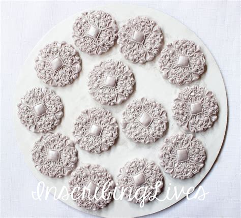 Silver Fondant Brooch 12pcs Vintage Cupcake Toppers Edible Etsy