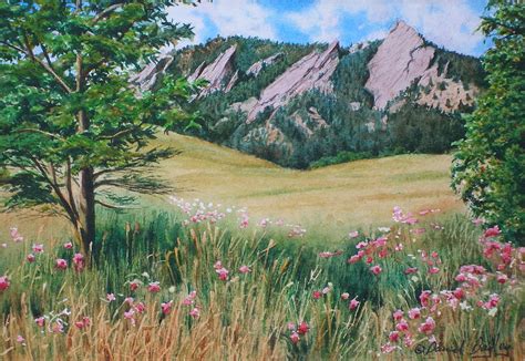 Boulder Flatirons Chautauqua Study Painting By Daniel Dayley Fine