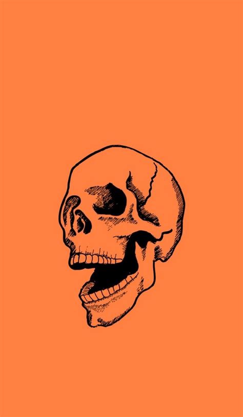Lockscreens Orange Aesthetic Edgy Wallpaper Skull Wallpaper