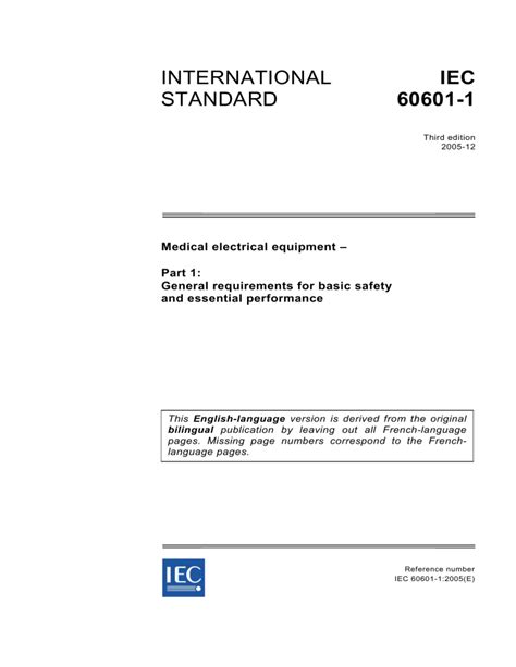 International Iec Standard 60601 1