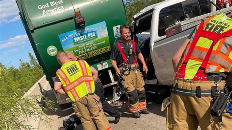 Driver Taken To Trauma Center After Crash With Garbage Truck In Fort Myers