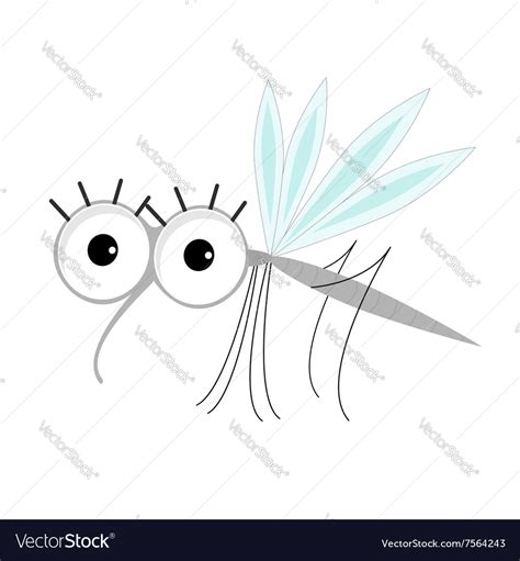 Mosquito Cute Cartoon Funny Character Insect Vector Image