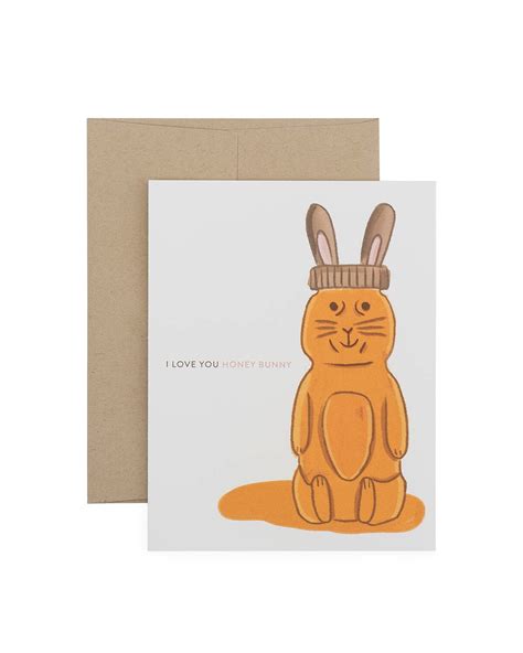 I Love You Honey Bunny Card Etsy