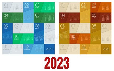 2023 Month Calendar Round Stock Illustrations 651 2023 Month Calendar