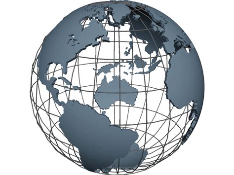 Globe Map 3d Model 3dcadbrowser