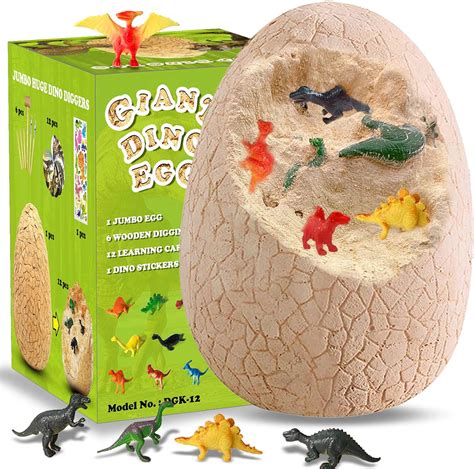 Yusi Jumbo Dino Egg Dig Kit Break Open The Giant Dino Eggs And