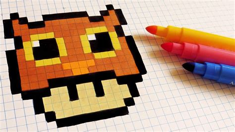 You can follow these rules to paint the pictures the. Halloween Pixel Art - How To Draw Owl Mushroom #pixelart ...