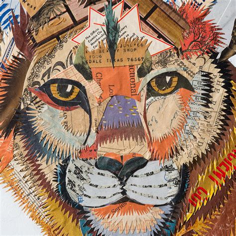 Mountain Lion Paper Collage Art Dolan Geiman