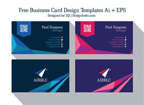 2 Free Professional Premium Vector Business Card Design Templates Ai