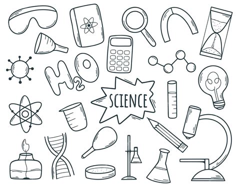 Premium Vector Hand Drawn Science Set Subjects And Attributes Of