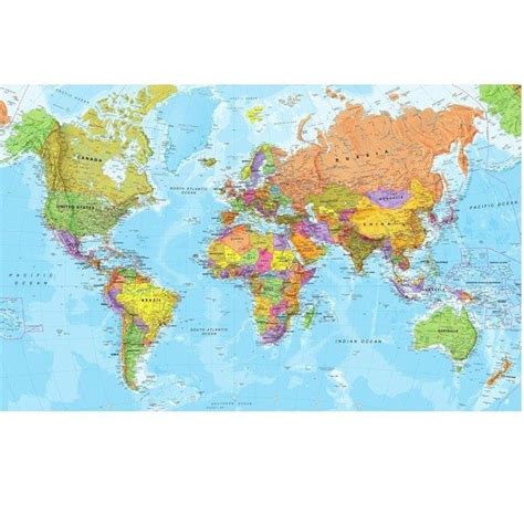 Mapa Mural Planisferio Politico Laminado X Cms Mercado Libre Images