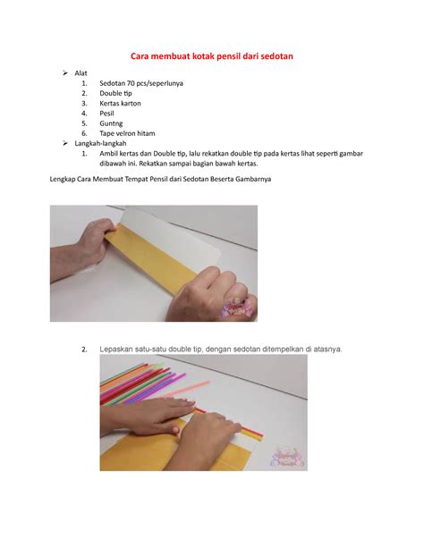 Cara Membuat Kotak Pensil Dari Sedotan Sedotan 70 Pcsseperlunya 2