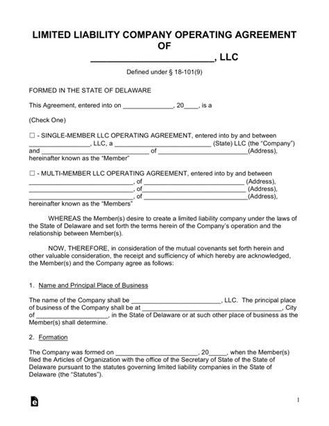 Completion of ein filing with the irs. Free Free Delaware Llc Operating Agreement Templates Pdf ...