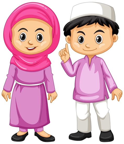 Muslim Cartoon Child Illustration Gambar Kartun Anak
