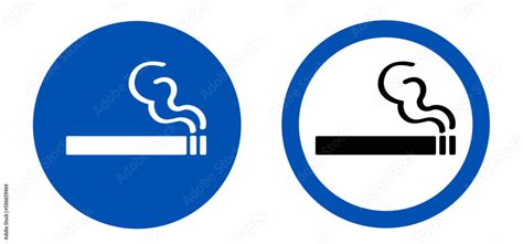 Permitting Smoking Allowed Prohibition Sign Cartoon Smoking Icon Or