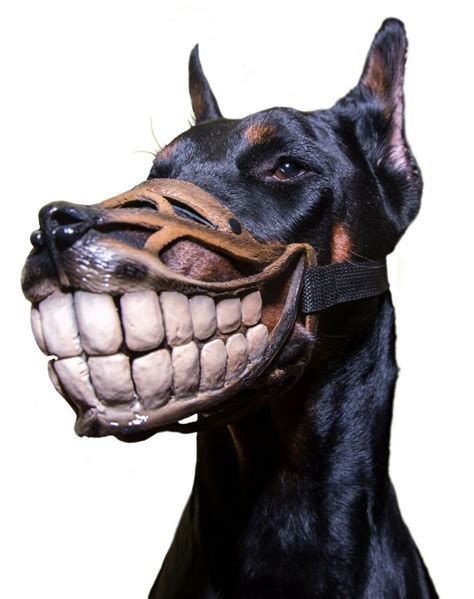 Smile Muzzlefunnyteethwerewolf Muzzle For Dogsdoberman