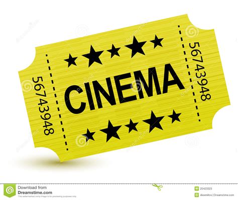 Yellow Cinema Ticket Illustration Design Stock Photos - Image: 20423323
