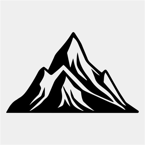 Mountain Silhouette Vector Icon Rocky Peaks Mountains Ranges Black