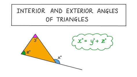 Lesson Interior And Exterior Angles Of Triangles Nagwa