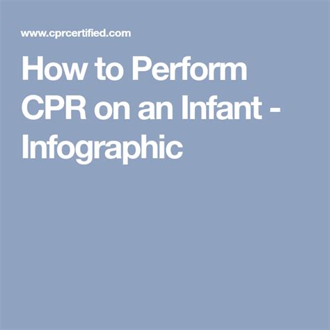 How To Perform Cpr On An Infant Infographic How To Perform Cpr