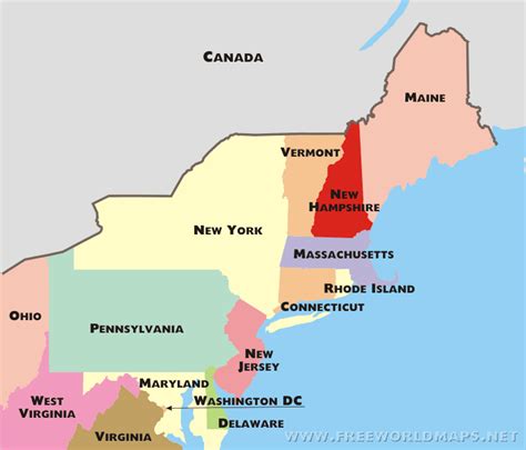 Northeastern Us Political Map By