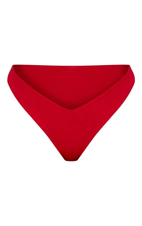 Red Mix And Match Brazilian Thong Bikini Bottom Prettylittlething Uae