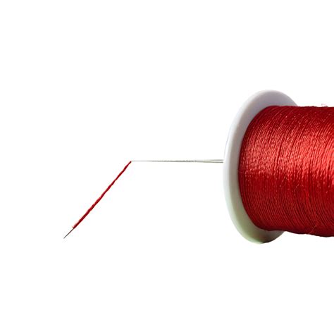Ai Generated Horizontal Photo Of A Red Thread Needle Against A Spool Of