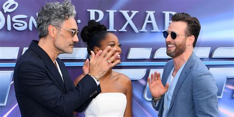 chris evans spends his birthday at ‘lightyear premiere in london with keke palmer and taika