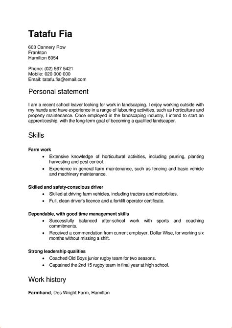 Resume Format New Zealand Resume Format
