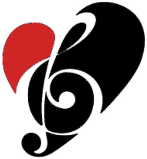 Clipart Black And White Library Banner Transparent Heart Music Note