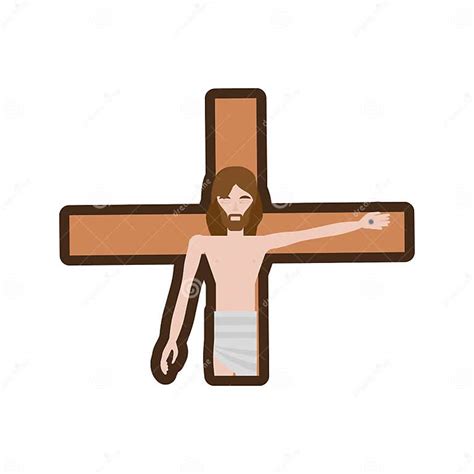 Jesus Christ Nailed The Cross Line Stock Illustration Illustration Of